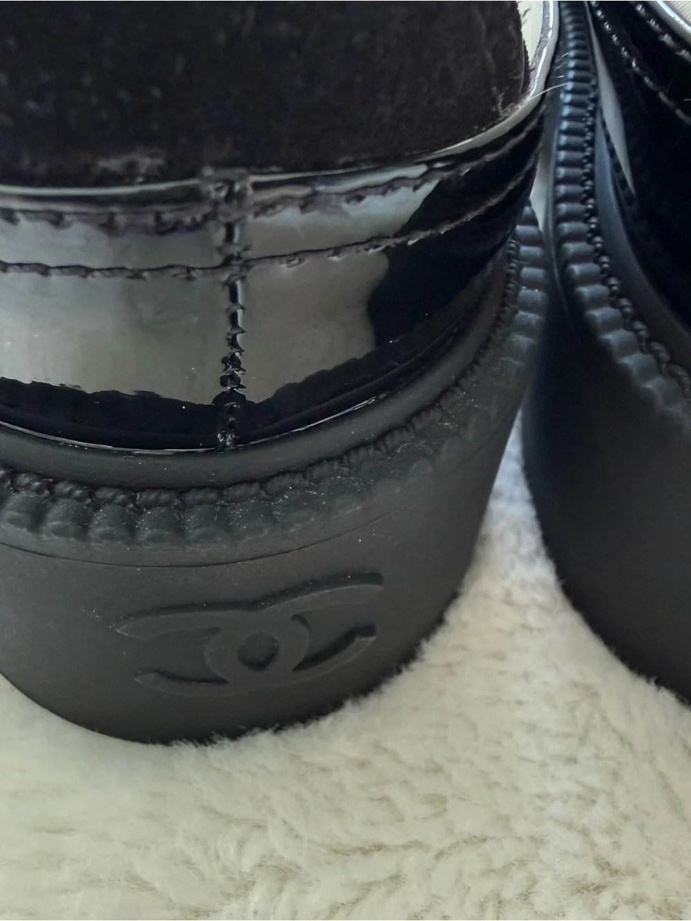CHANEL women black/white women laces up platform shoes size 36 EU Retail 1275$